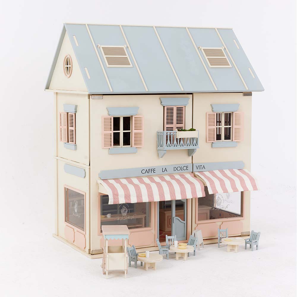 Little_Forest_Animals_Rome_Dollhouse_Front_with_Cafe_Tables