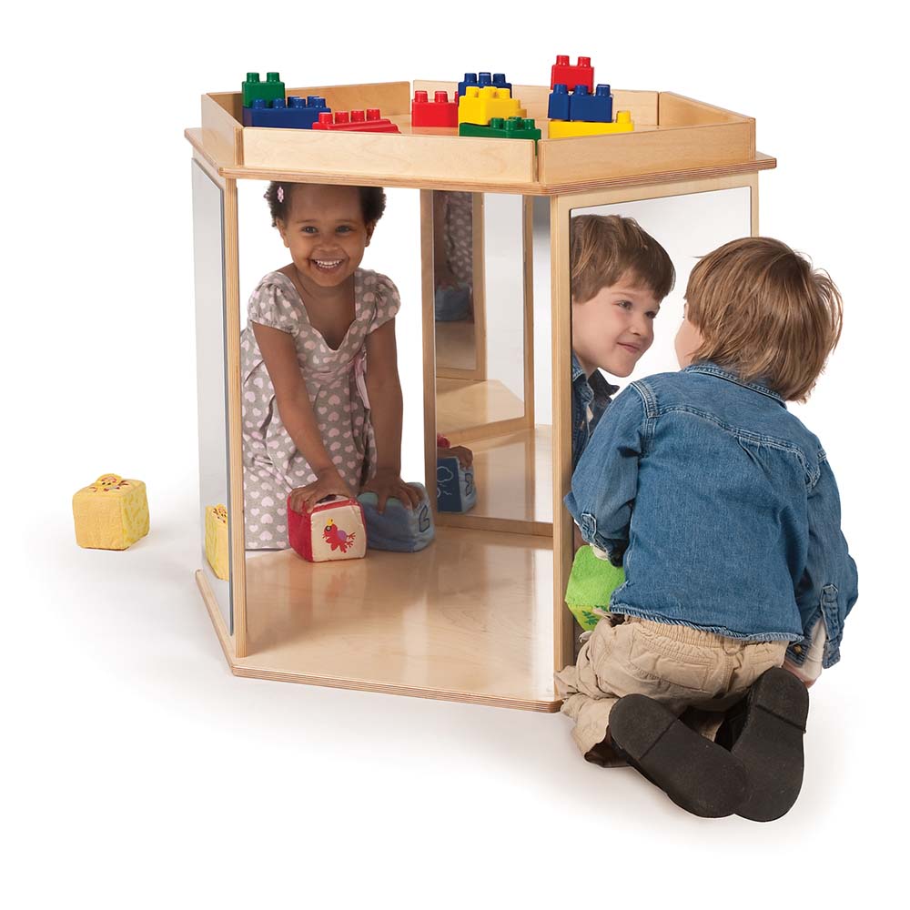Whitney Brothers Hexagon Mirror Disover Center with Children