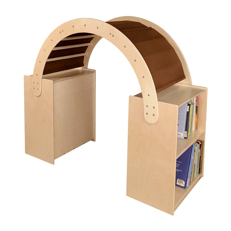 Wood Designs Read Play Cozy Cave with Brown Canopy and books