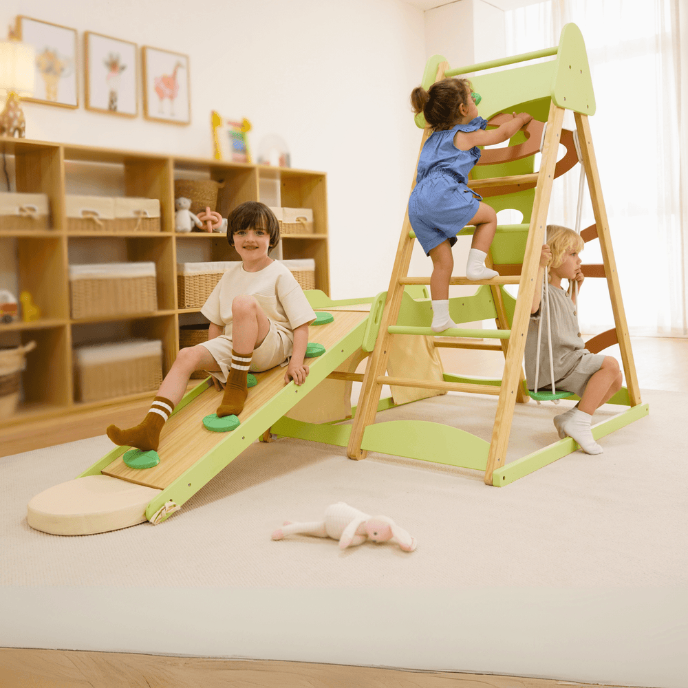 Avenlur Bush 6 - in - 1 Indoor Wooden Jungle Gym Climber - Dollhaus