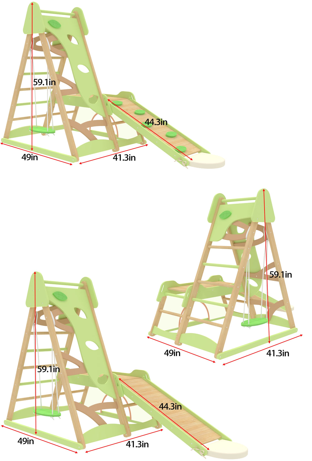 Avenlur Bush 6 - in - 1 Indoor Wooden Jungle Gym Climber - Dollhaus