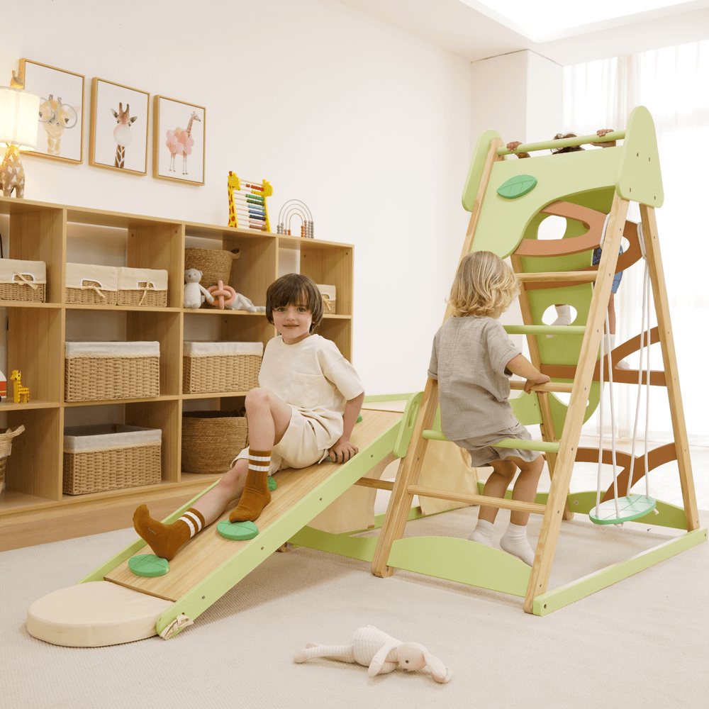 Avenlur Bush 6 - in - 1 Indoor Wooden Jungle Gym Climber - Dollhaus