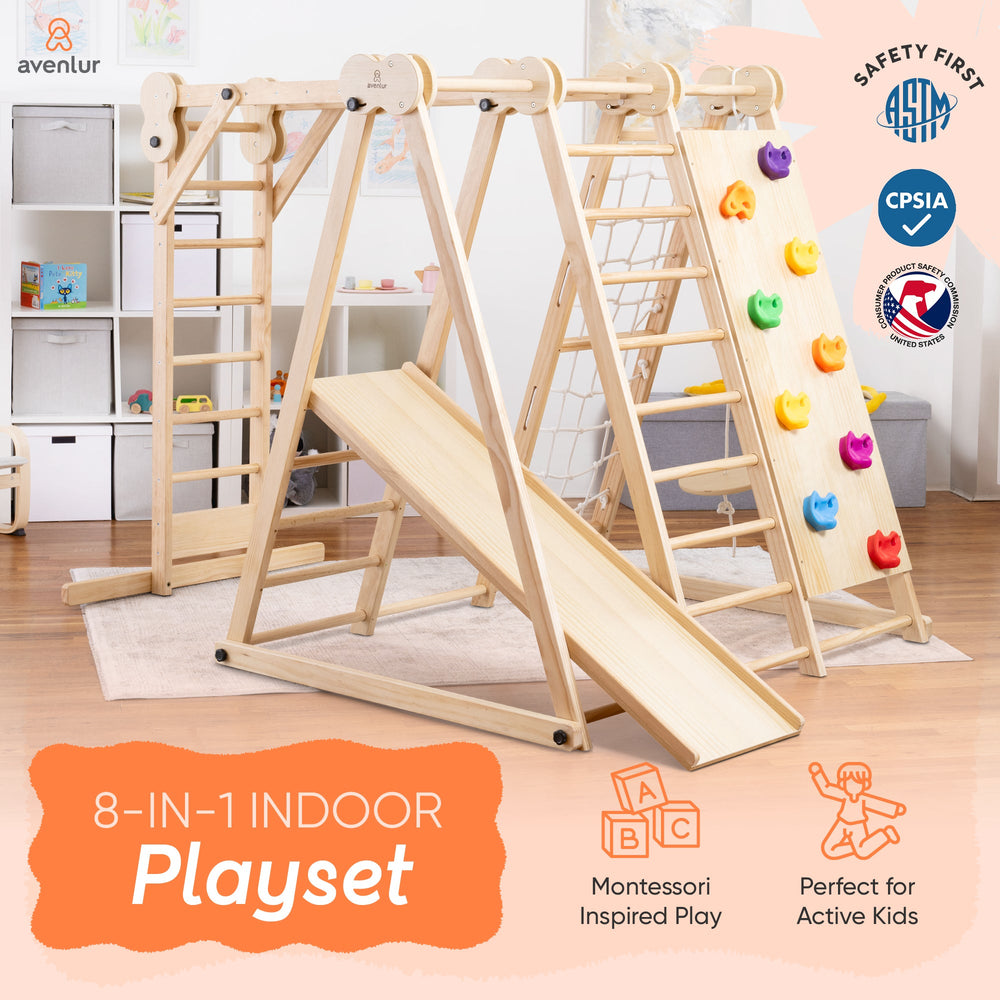 Avenlur Chestnut 8 - in - 1 Indoor Jungle Gym - Dollhaus