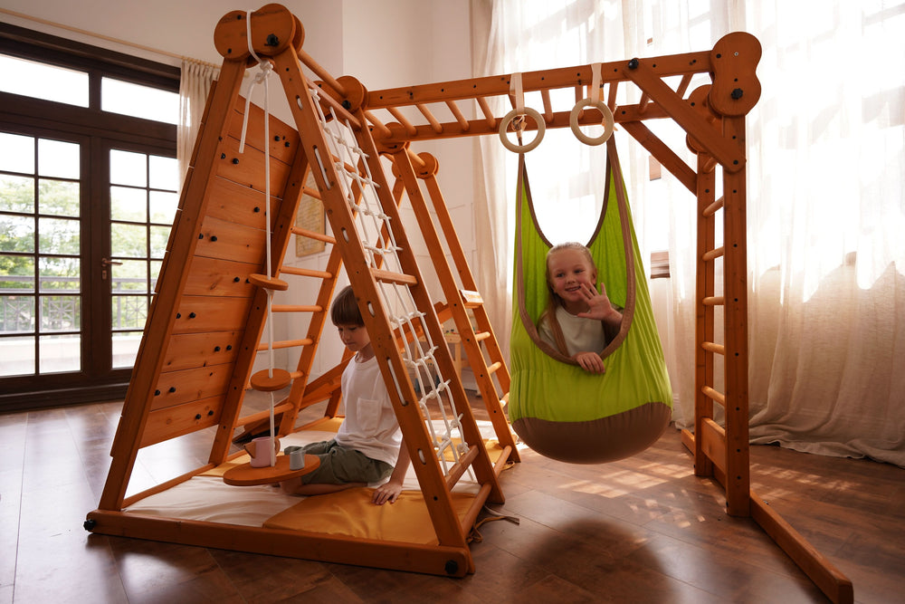 Avenlur Chestnut 8 - in - 1 Indoor Outdoor Jungle Gym - Dollhaus