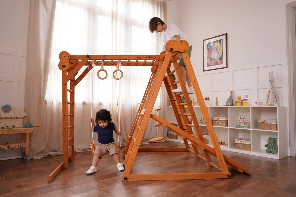 Avenlur Chestnut 8 - in - 1 Indoor Outdoor Jungle Gym - Dollhaus