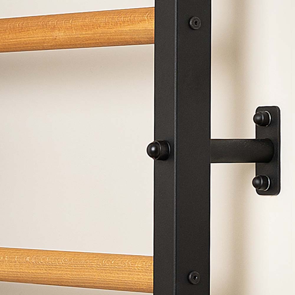 BenchK Black Steel Wall Ladder Wall Mount