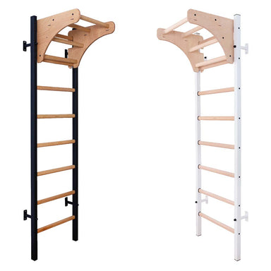 BenchK Black and White Wall Ladder with Pull-Up Bar