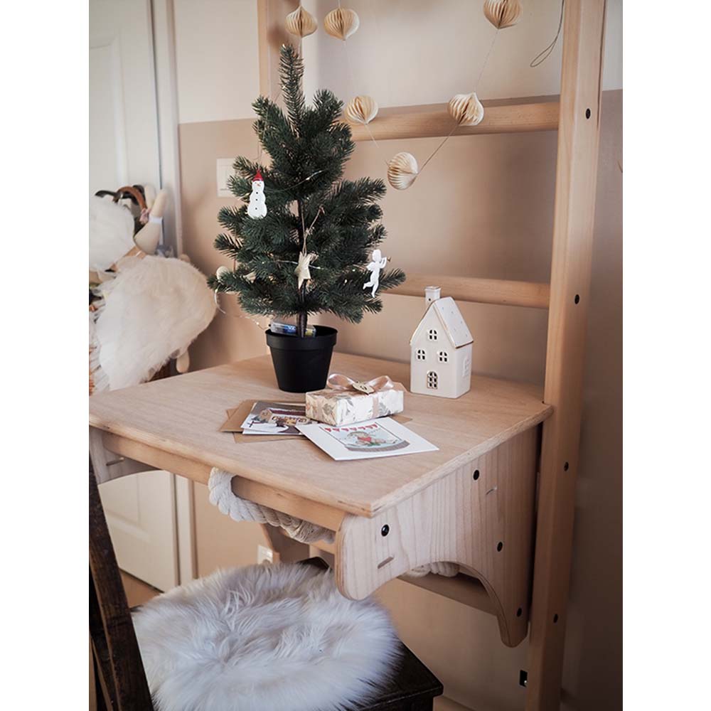 BenchK Childrens Ladder with Desk Close-Up and Gymnastics Accessories in Kids Room