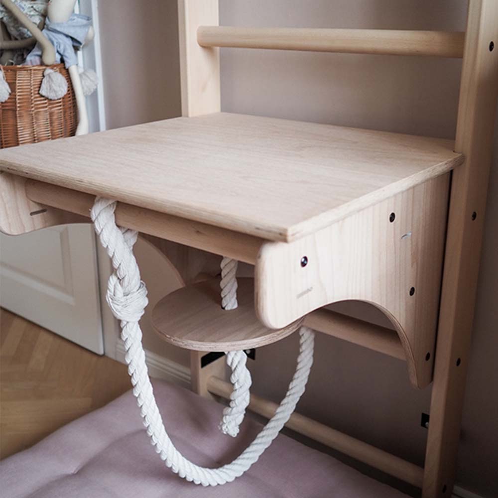 BenchK Childrens Ladder with Desk and Gymnastics Accessories in Kids Room Close-Up 2