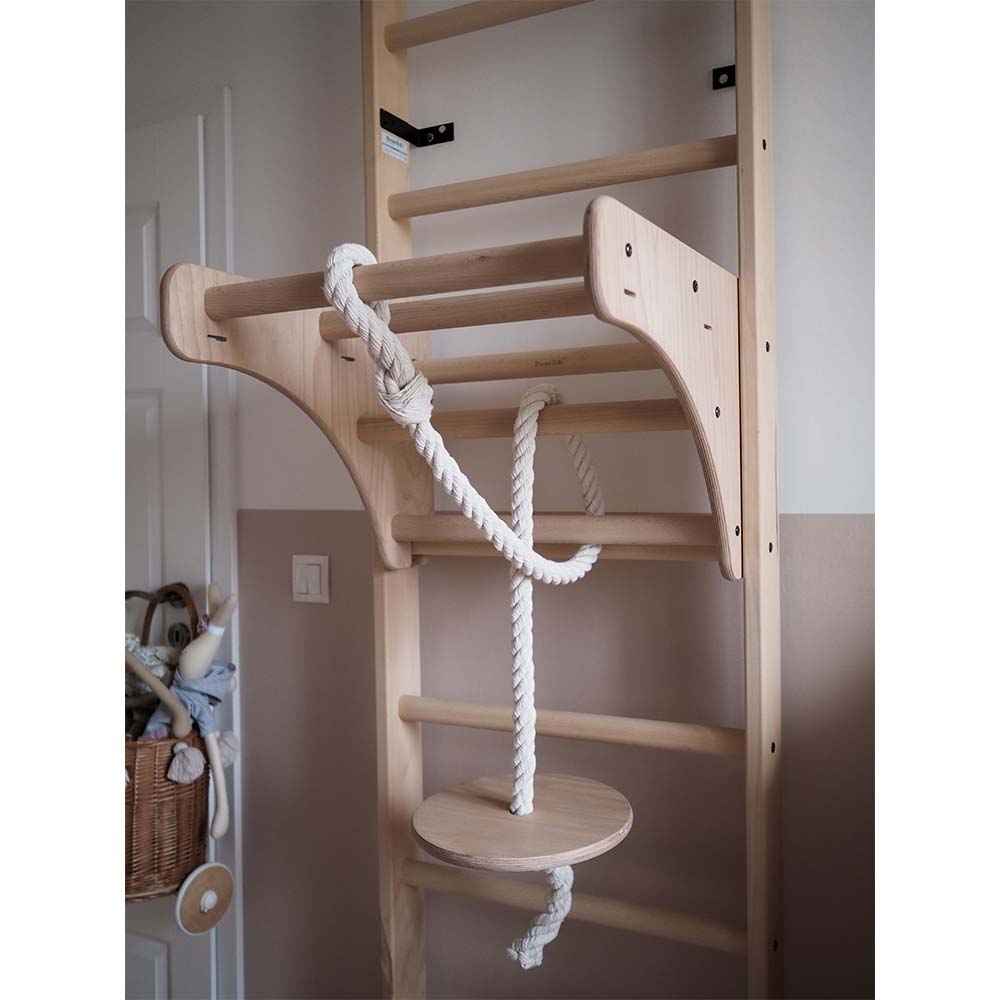 BenchK Childrens Ladder with Pull-Up Bar Close-Up and Gymnastics Accessories in Room
