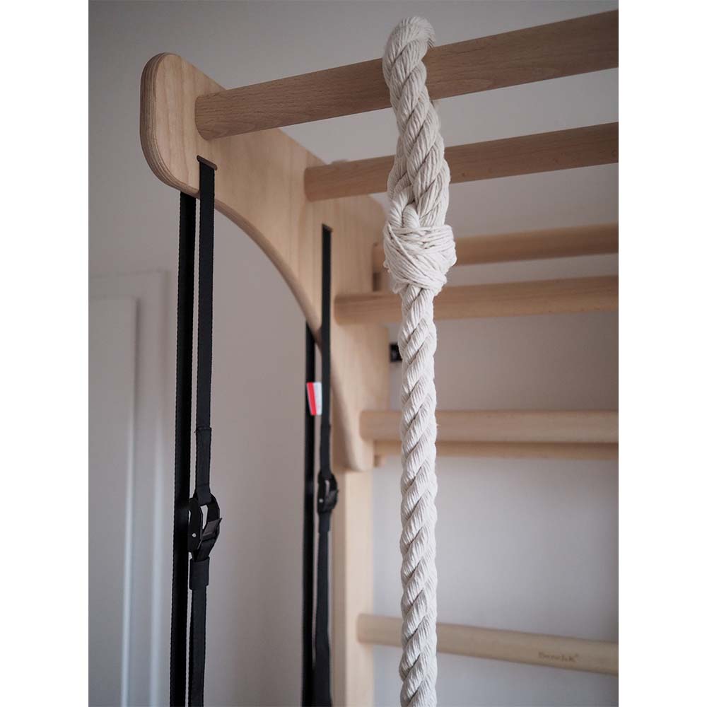 BenchK Childrens Ladder with Pull-Up Bar and Gymnastics Accessories Close-Up in Play Room