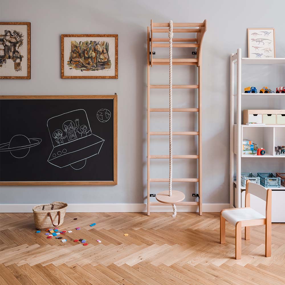 BenchK Childrens Ladder with Pull-Up Bar and Gymnastics Accessories in Play Room 2