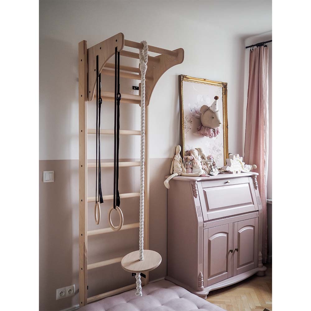 BenchK Childrens Ladder with Pull-Up Bar and Gymnastics Accessories in Room