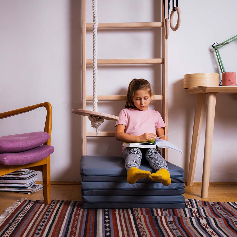 BenchK Grey Gymnastics Mat Child Sitting