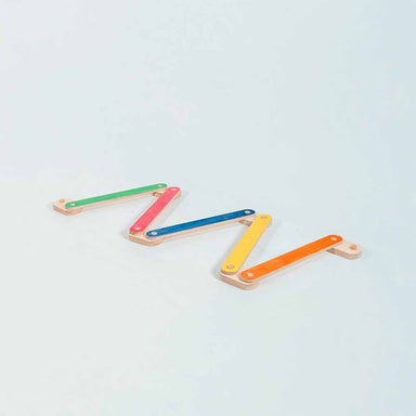 Colorful balance beam on a light background