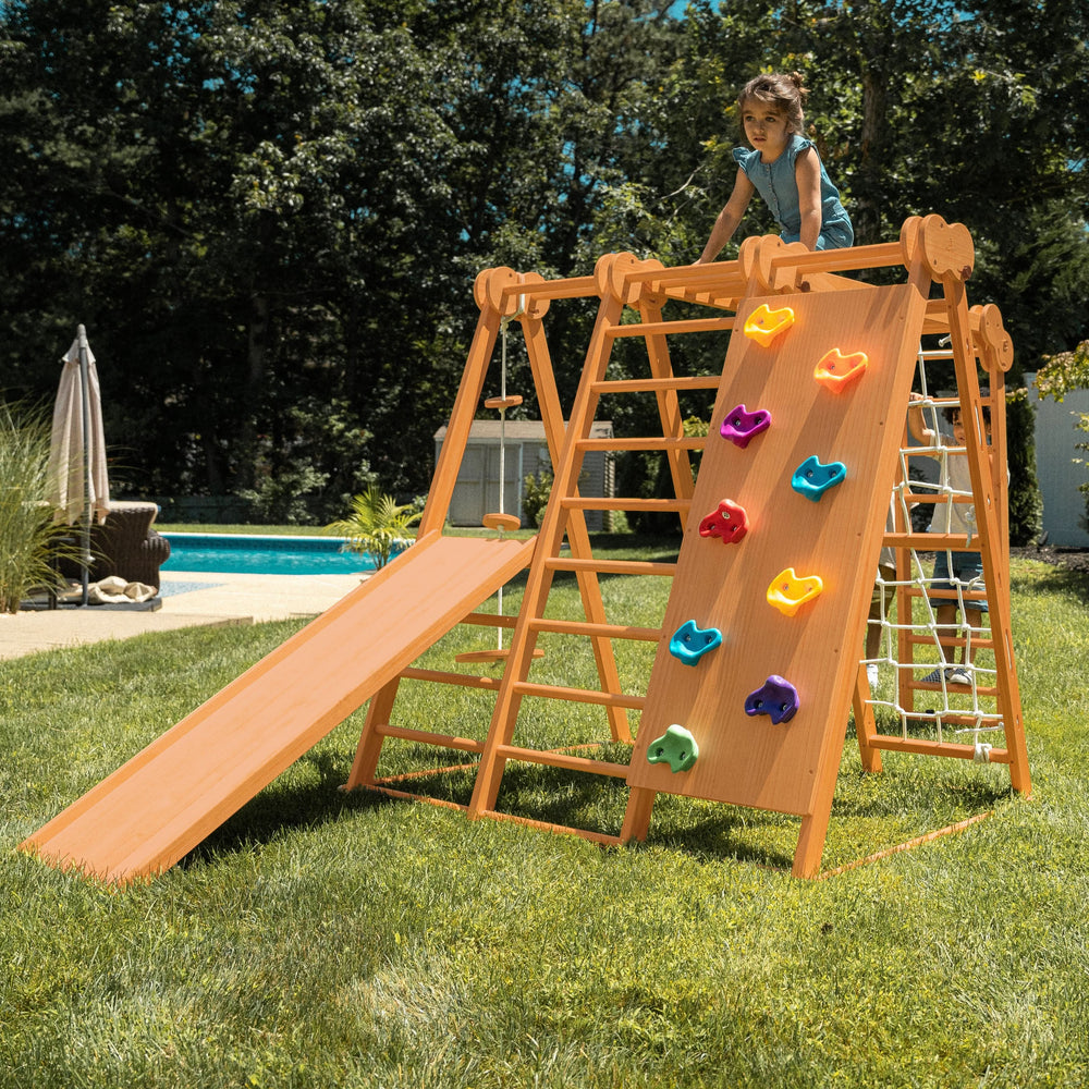 Avenlur Chestnut 8 - in - 1 Indoor Outdoor Jungle Gym - Dollhaus