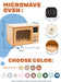 Wooden toy microwave with color options and measurements