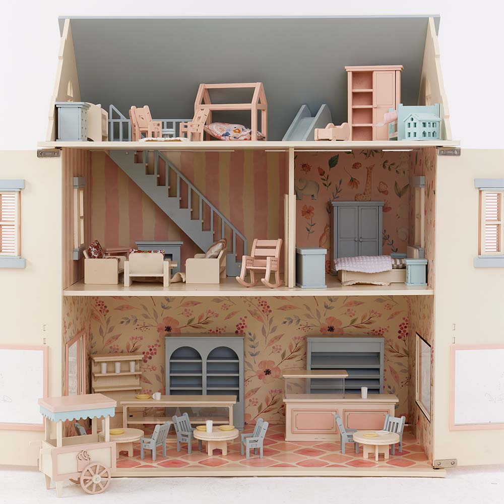 Little_Forest_Animals_Rome_Dollhouse_Open_View_with_Furniture