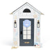 Decorative play house with a door and decorative elements on a white background