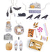Collection of Halloween-themed decorations and items on a white background