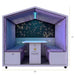 Sensory nook with starry ceiling and dimensions labeled