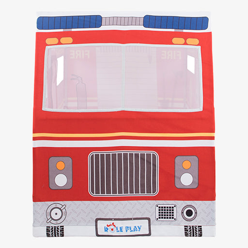 Fire truck-shaped play tent with 'Role Play' text on a white background