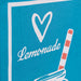 Lemonade sign with heart symbol on a blue play tent