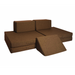 Brown foam modular play sofa set on a white background