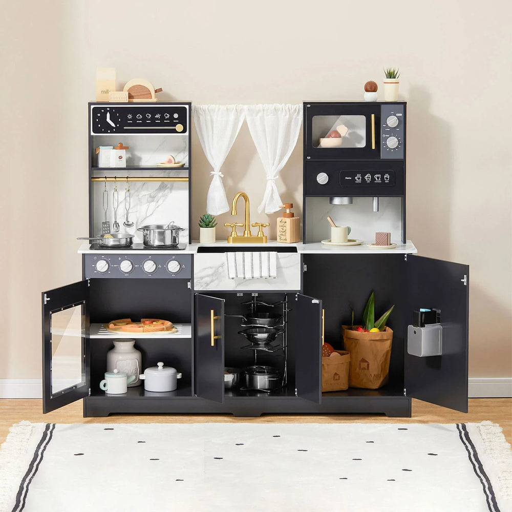Tiny Land Iconic Wooden Play Kitchen - Black - Dollhaus