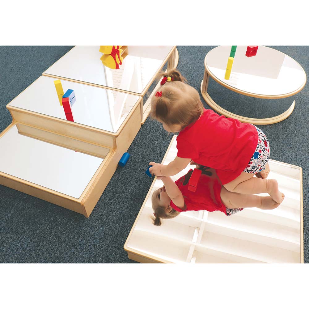 Whitney Brothers Climber Infant Floor Mirror Set with Crawling Child