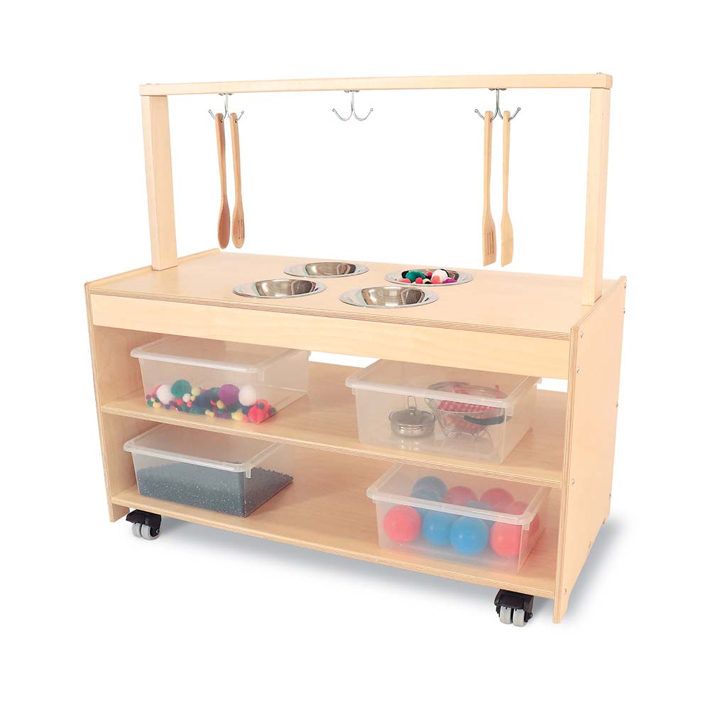 Whitney Brothers Mobile Sensory Play Kitchen with Accessories