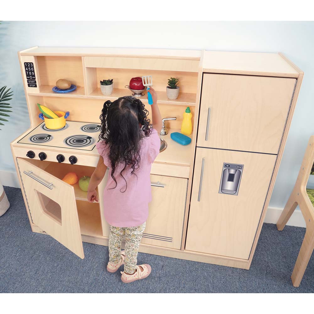 Whitney Brothers Play Kitchen Contemporary Kitchen Combo Natural with Child