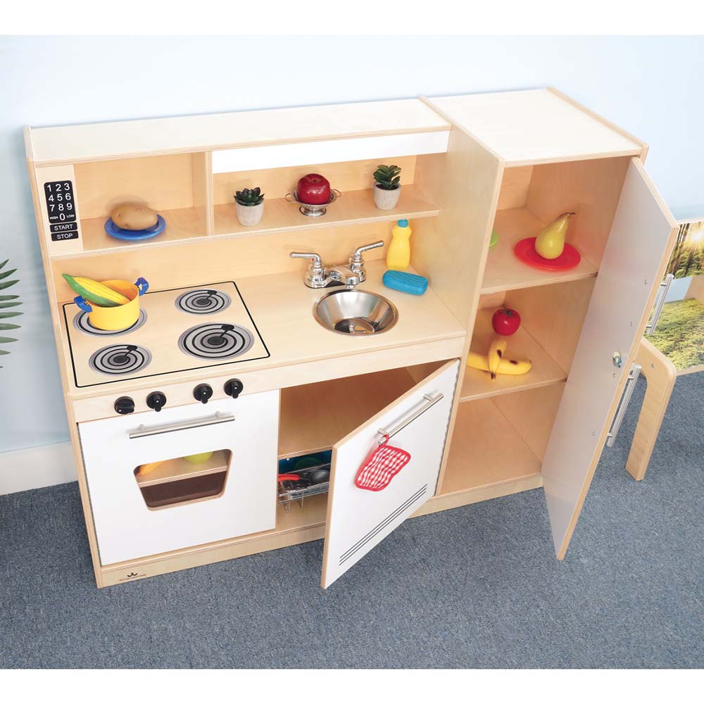Whitney Brothers Play Kitchen Contemporary Kitchen Combo White Cabinets Open