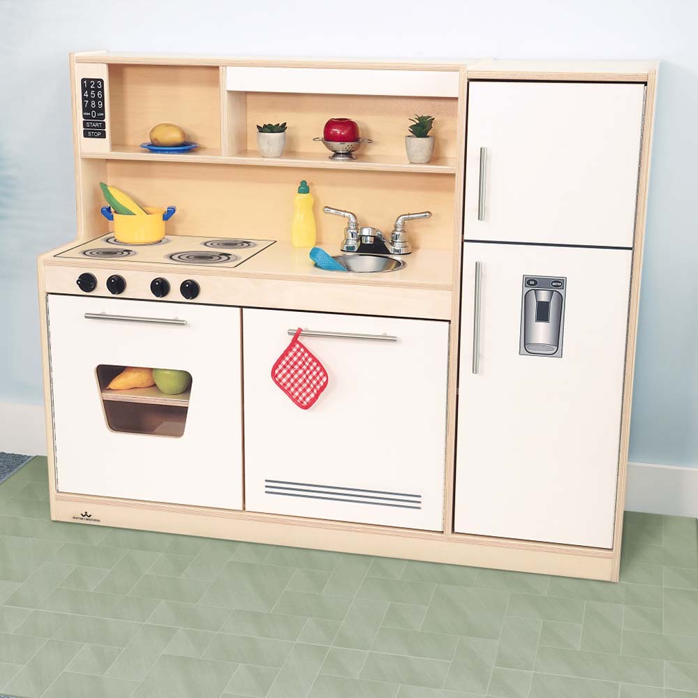 Whitney Brothers Play Kitchen Contemporary Kitchen Combo White In Playroom