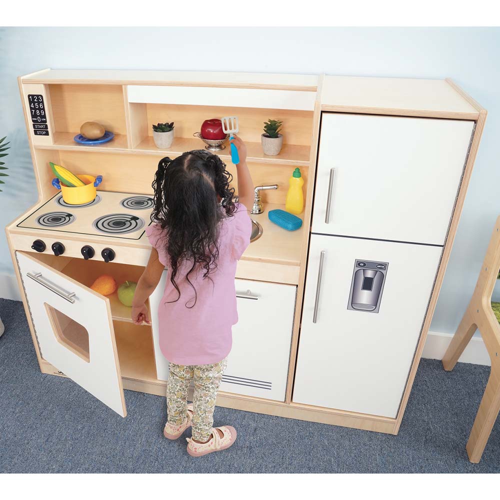 Whitney Brothers Play Kitchen Contemporary Kitchen Combo White with Child