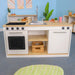 Whitney Brothers Play Kitchen Elevated Kitchen Island Breakfast Bar in Playroom