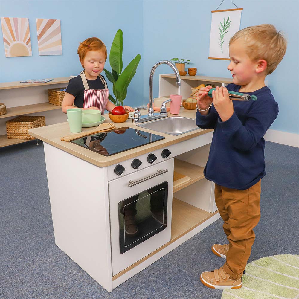 Whitney Brothers Play Kitchen Elevated Kitchen Island Breakfast Bar with Children