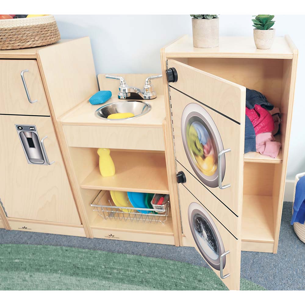 Whitney Brothers Play Kitchen Ensemble Natural Cabinet Open