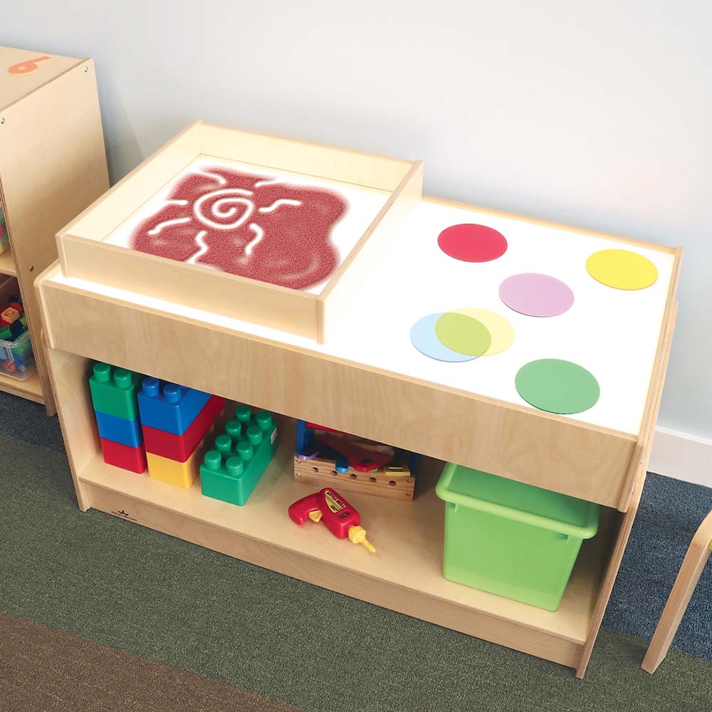 Whitney Brothers Sensory Superbright LED Large Light Table in Playroom Top View