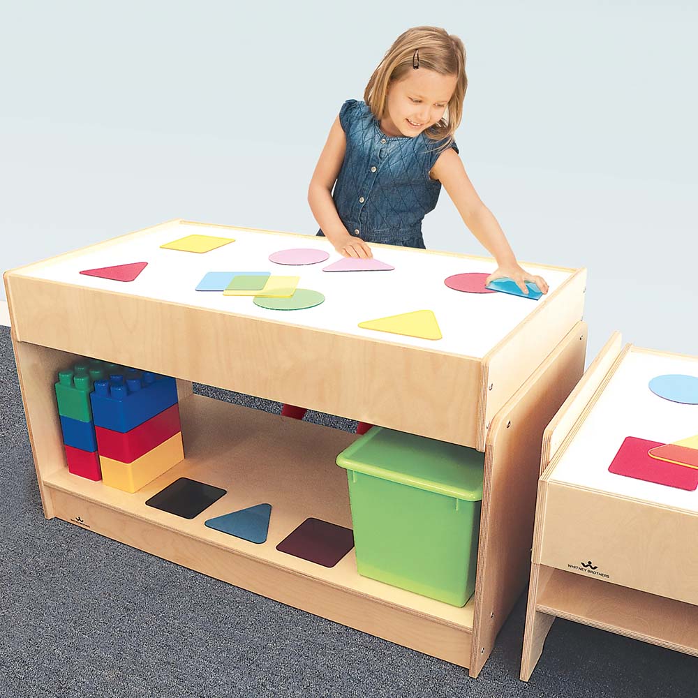 Whitney Brothers Sensory Superbright LED Large Light Table with Child