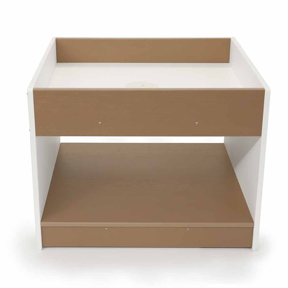 Children's big and wide play table on a white background