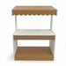 Front side of outdoor play market stand on white background