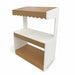 side angle view of outdoor play market stand on white background