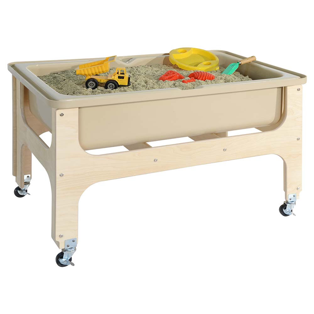 Wood-Designs-Deluxe-Sand-and-Water-Table-filled-with-Sand-and-Toys