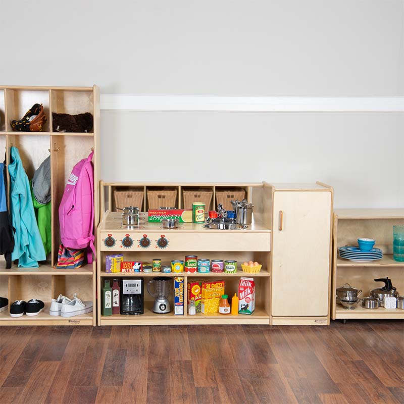 Wood Designs Play Kitchen 3-in-1 Kitchenette in Playroom