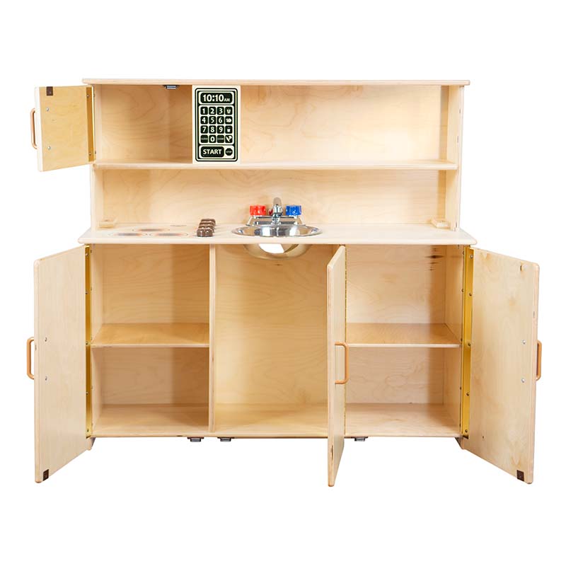 Wood Designs Play Kitchen 5-in-1 Kitchen Center Shelves Open