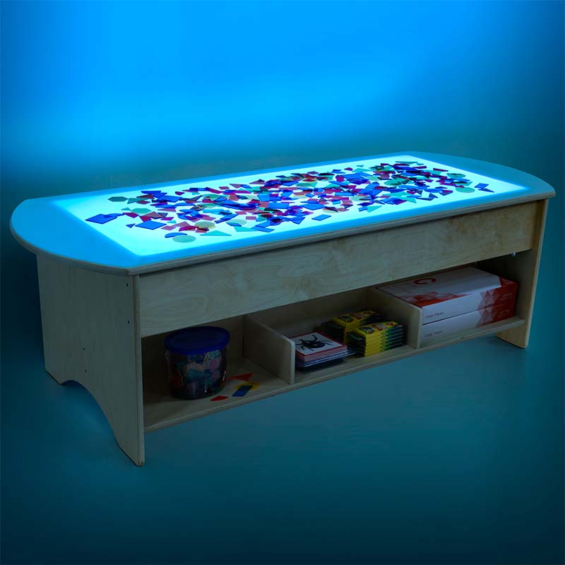 Wood Designs Sensory Play Brilliant Light Table with Storage Blue Light