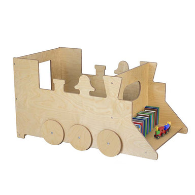 Wood Designs Train Reading Cube Angle with Books